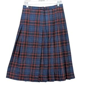 Vintage‎ ILGWU Int Ladies Garment Union Wool Skirt Plaid Pleated Academia READ